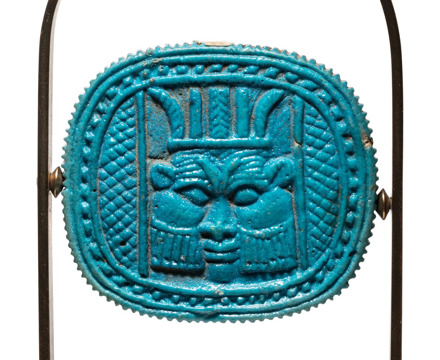 An Egyptian Faience Double-Sided Plaque