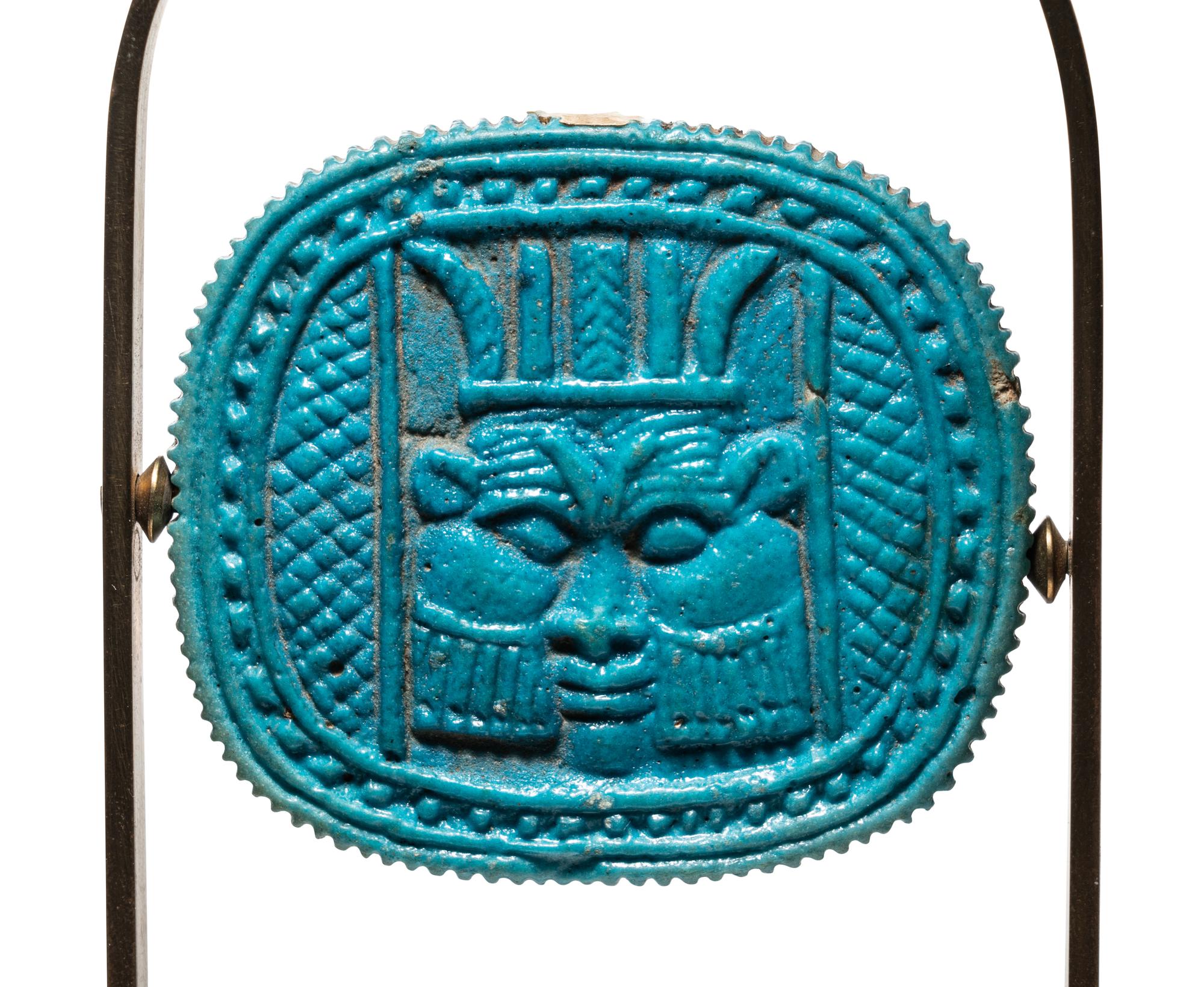 An Egyptian Faience Double-Sided Plaque