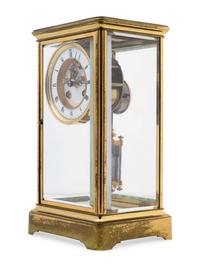 A Continental Gilt Brass Mantel Clock