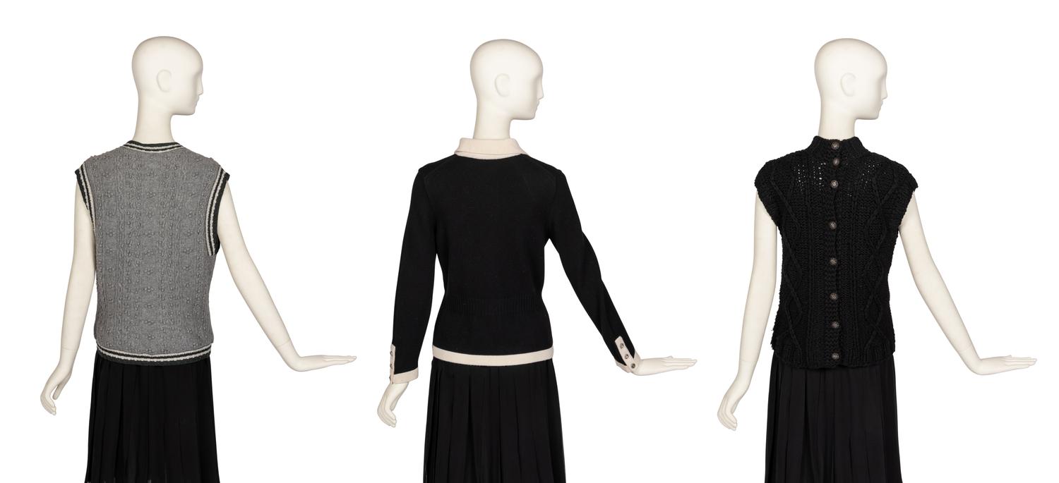 Three Chanel Cashmere Knits: Two Vests, One Cardigan, 2000-10s