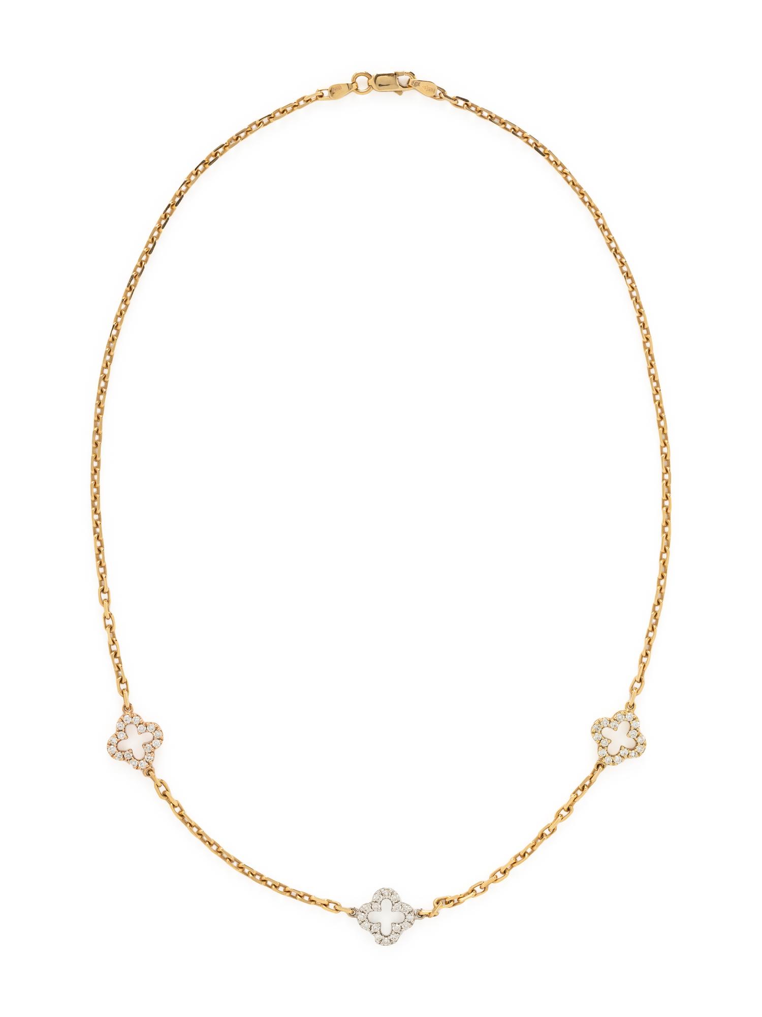 TRICOLOR GOLD AND DIAMOND NECKLACE