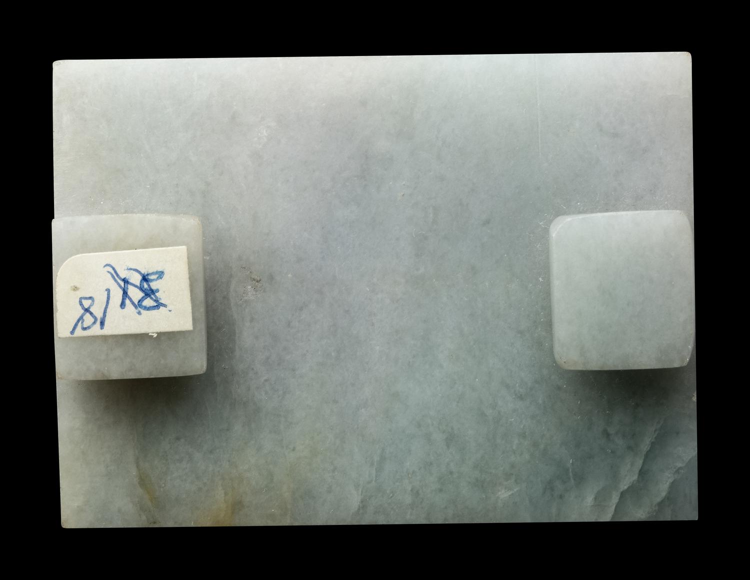 Three Chinese Apple Green and White Jadeite Buckles, 19th-20th Century 清晚期 翡翠帶扣三件