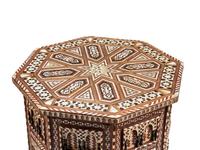 A Pair of Levantine Marquetry and Mother-of-Pearl Inlaid Octagonal Side Tables