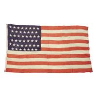 Four 45-Star American Flags and a French Tri-Color Flag O. H. Batchelder & Co., W. M. Horstmann, Philadelphia, and C. W. White Decorator, circa 1898-1900