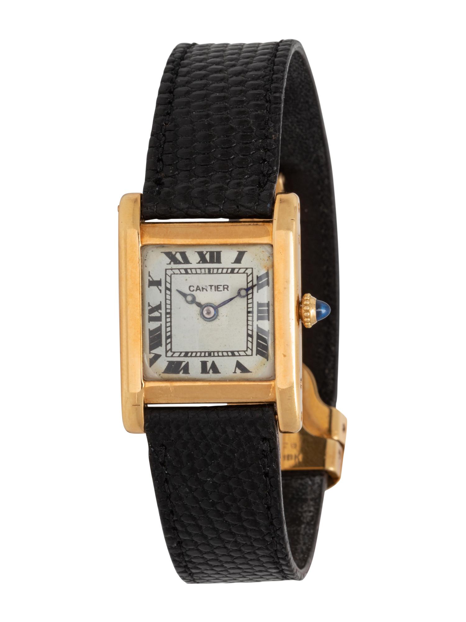 CARTIER/EUROPEAN WATCH AND CLOCK CO. INC., REF. 12772 18K YELLOW GOLD 'TANK' WATCH