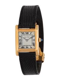 CARTIER/EUROPEAN WATCH AND CLOCK CO. INC., REF. 12772 18K YELLOW GOLD 'TANK' WATCH