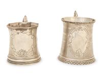Two American Coin Silver Mugs