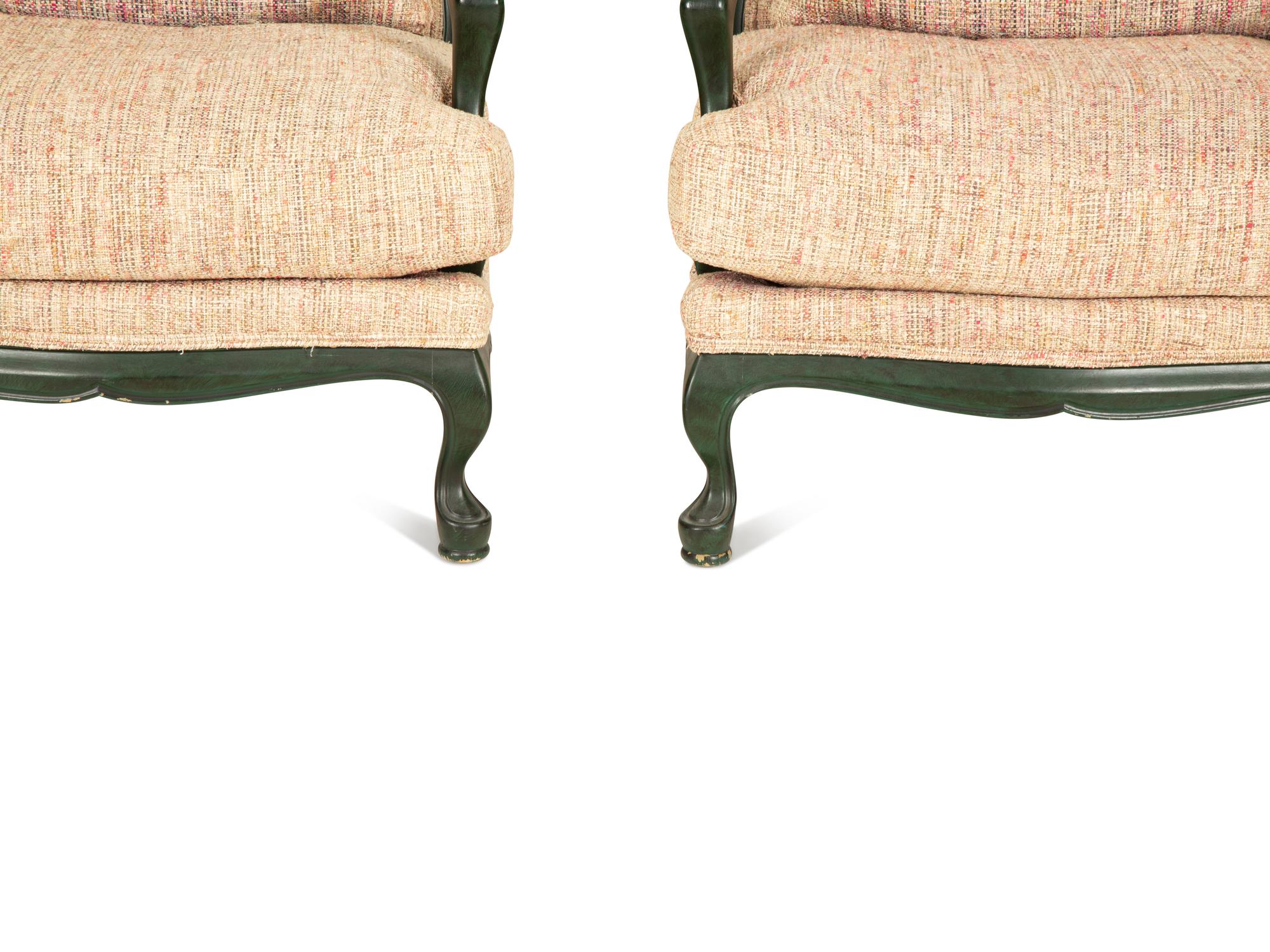 A Pair of Carved and Painted Fauteuils — 20th/21st Century