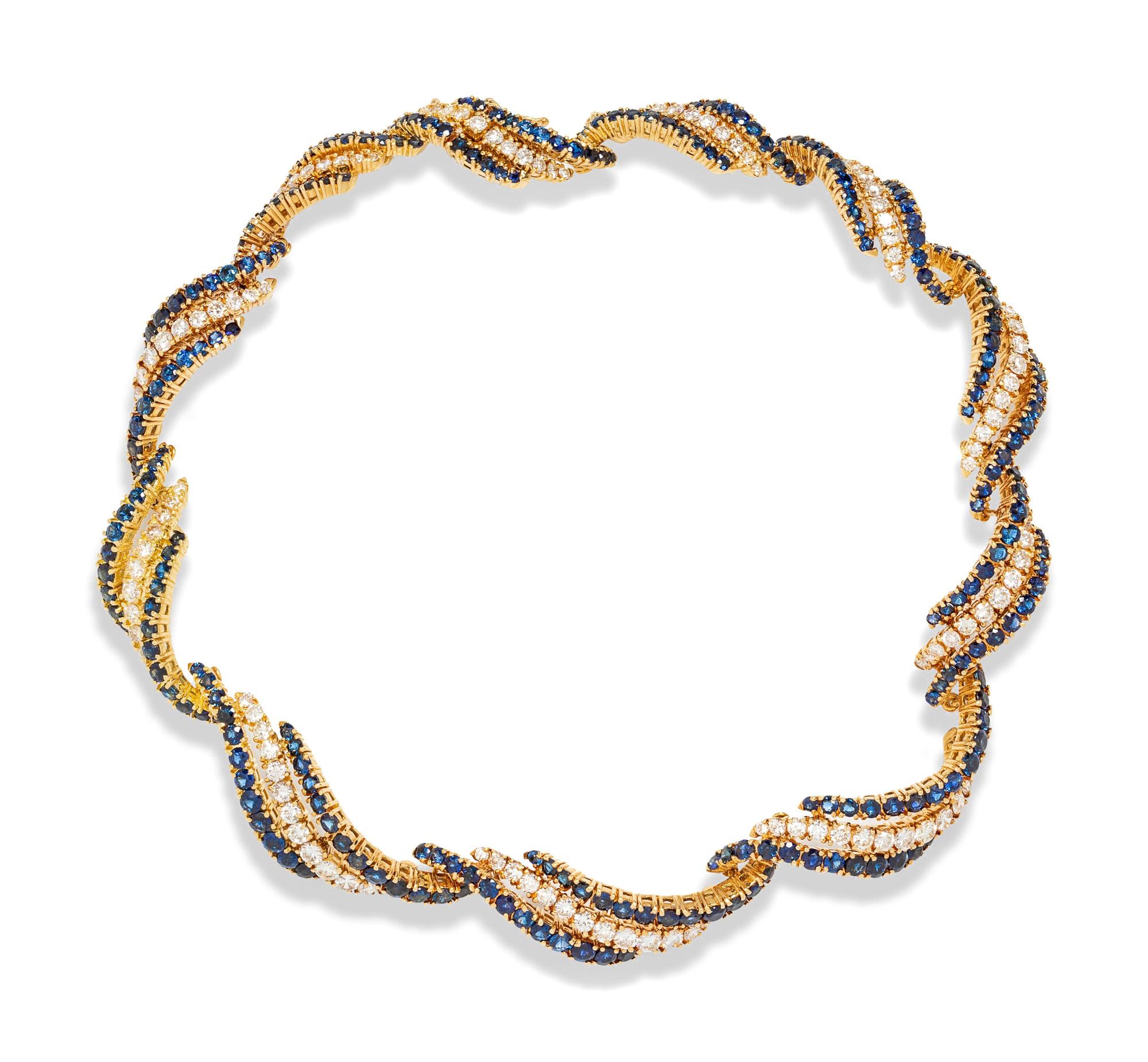 Diamond and Sapphire Necklace
