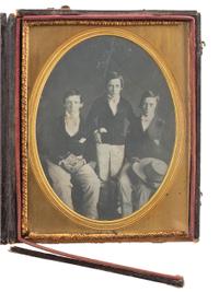 [EARLY PHOTOGRAPHY]. Half plate daguerreotype of three young lads. 1849.