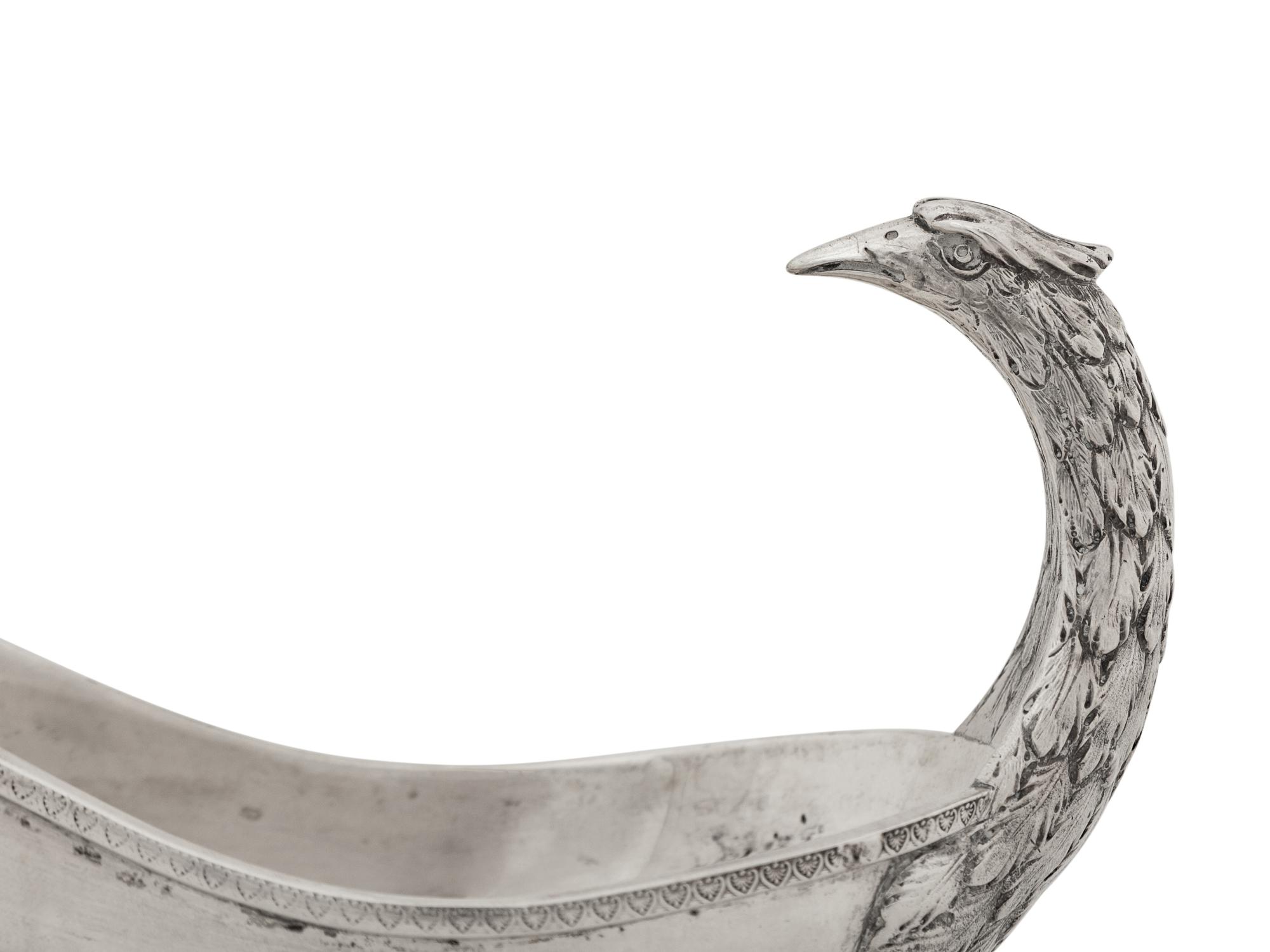 An Austro-Hungarian Silver Sauce Boat with Attached Undertray