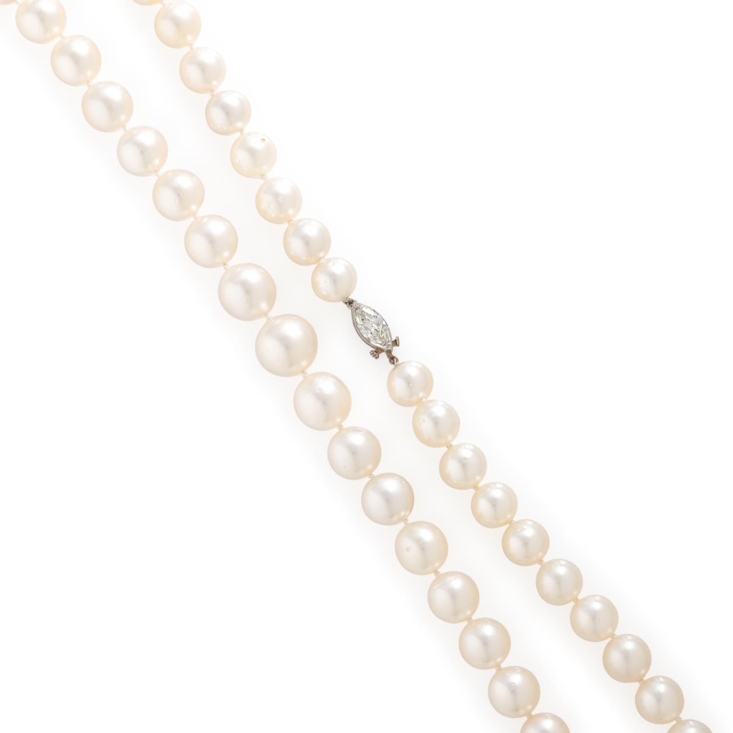 Cultured Pearl and Diamond Necklace
