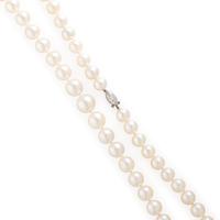Cultured Pearl and Diamond Necklace
