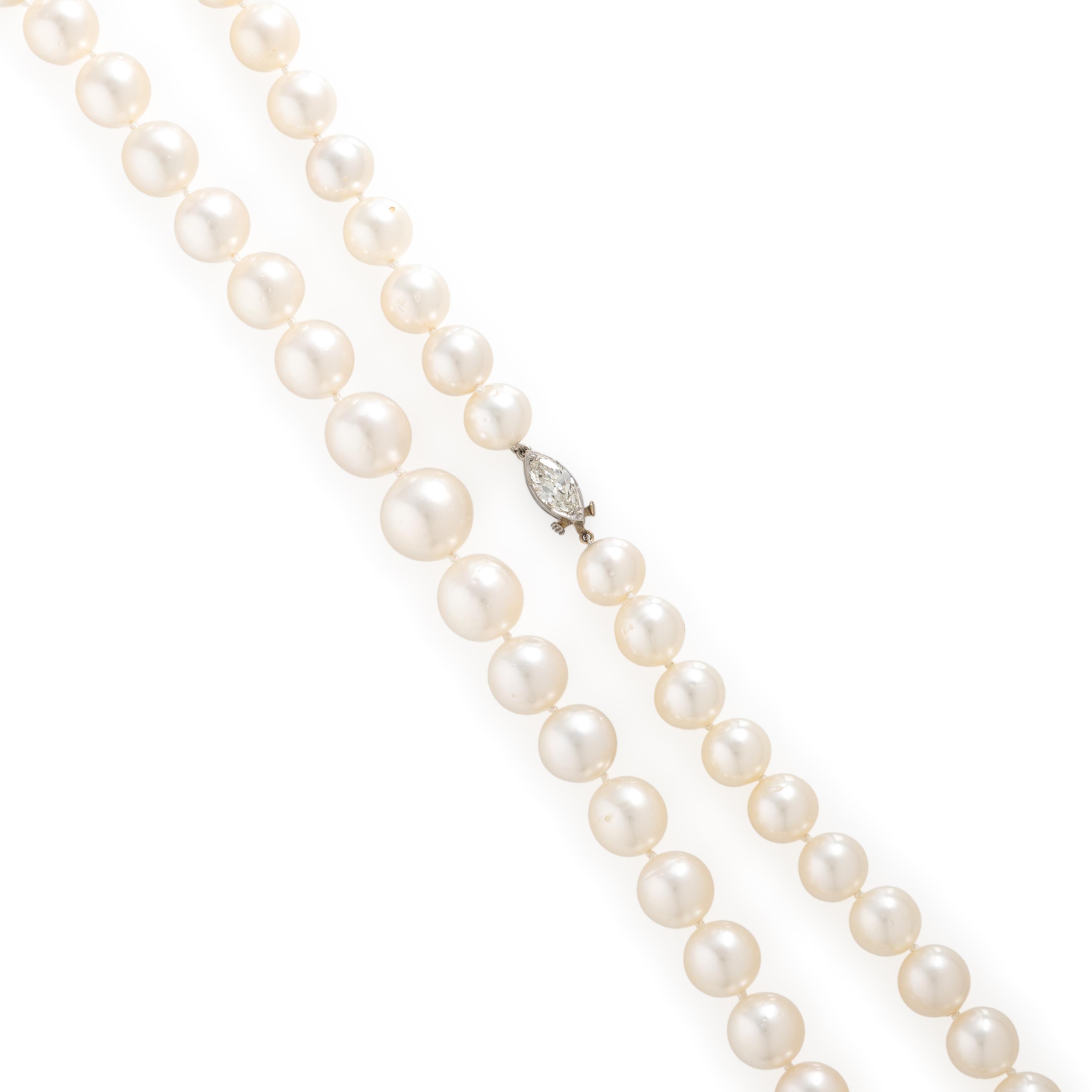 Cultured Pearl and Diamond Necklace