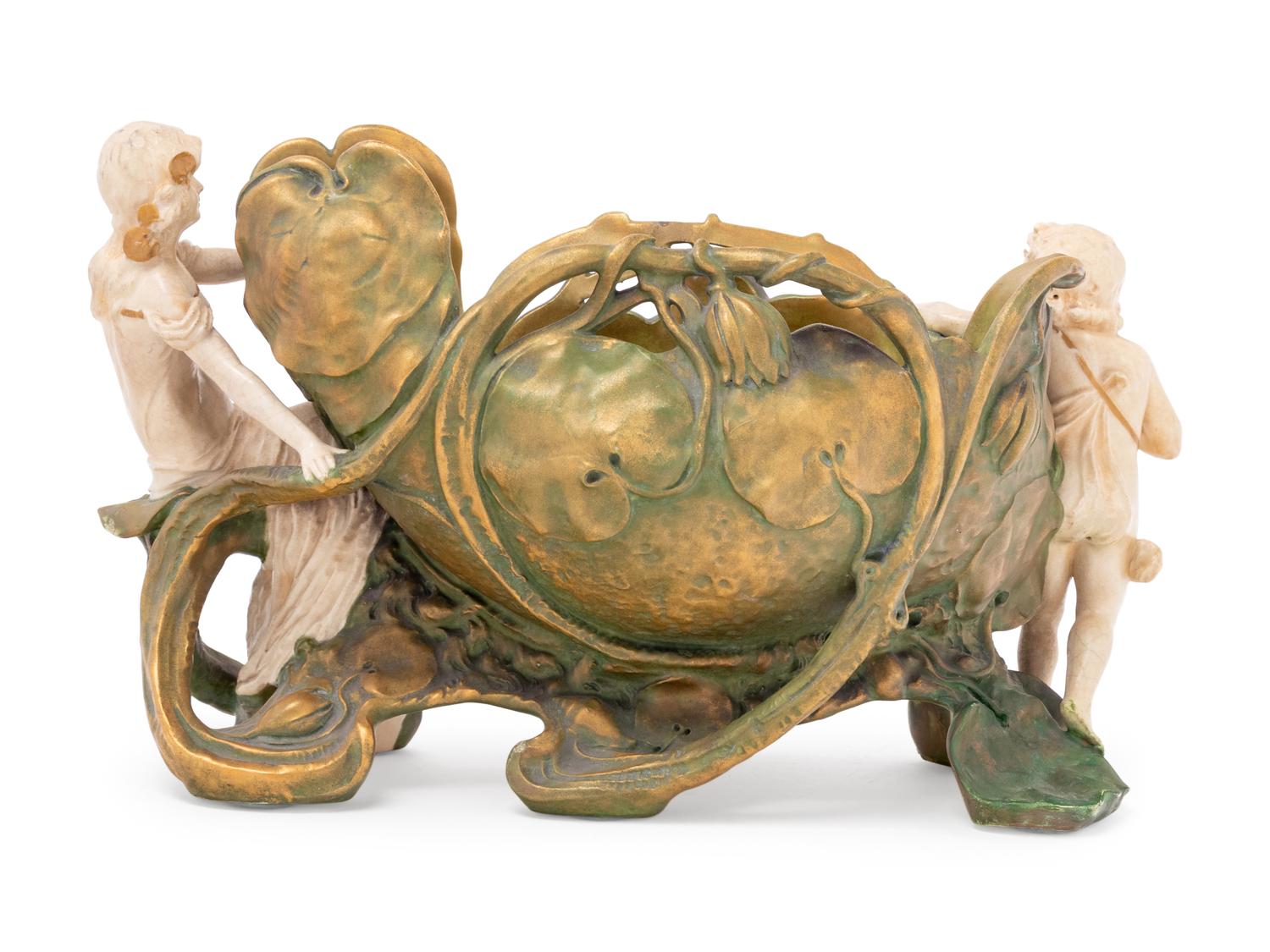An Austrian Ceramic Figural Jardinière