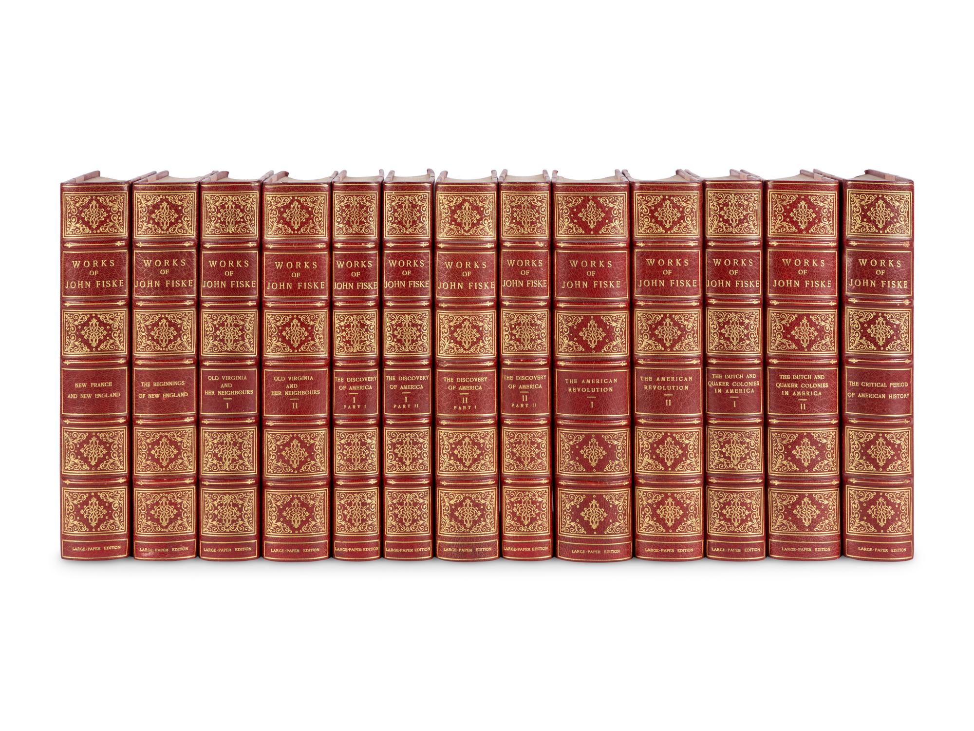 FISKE, John (1842-1901). Works . Cambridge: Printed at the Riverside Press, 1892-1904.