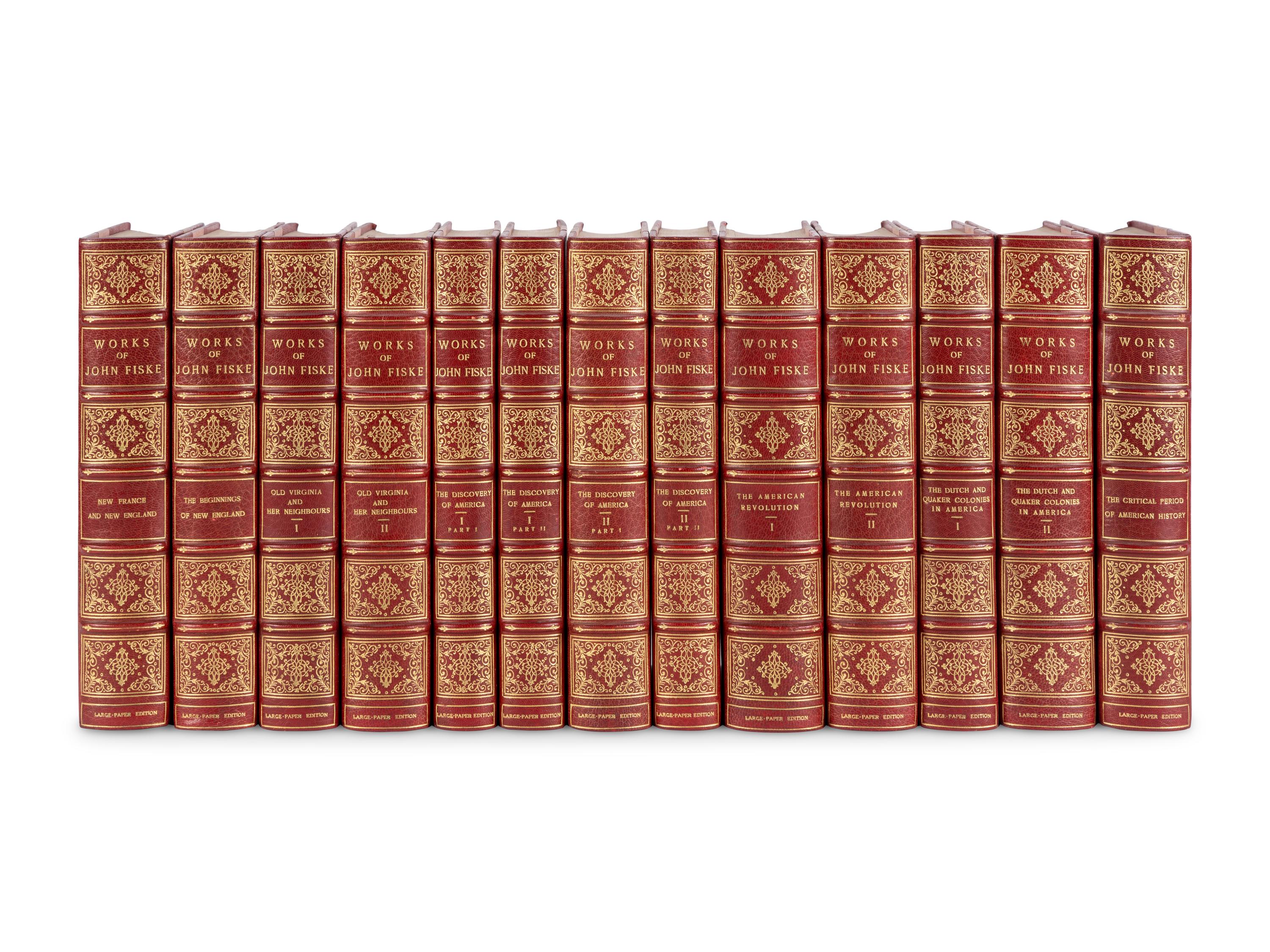 FISKE, John (1842-1901). Works . Cambridge: Printed at the Riverside Press, 1892-1904.
