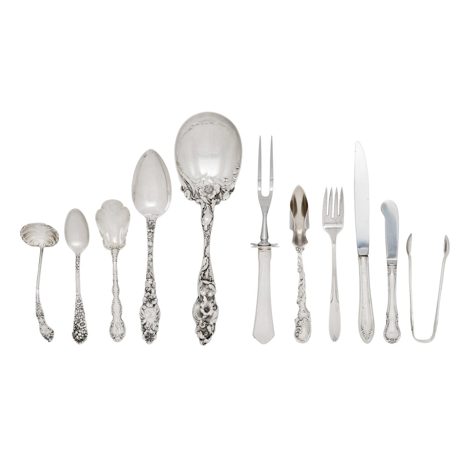 A Group of Silver Flatware Articles