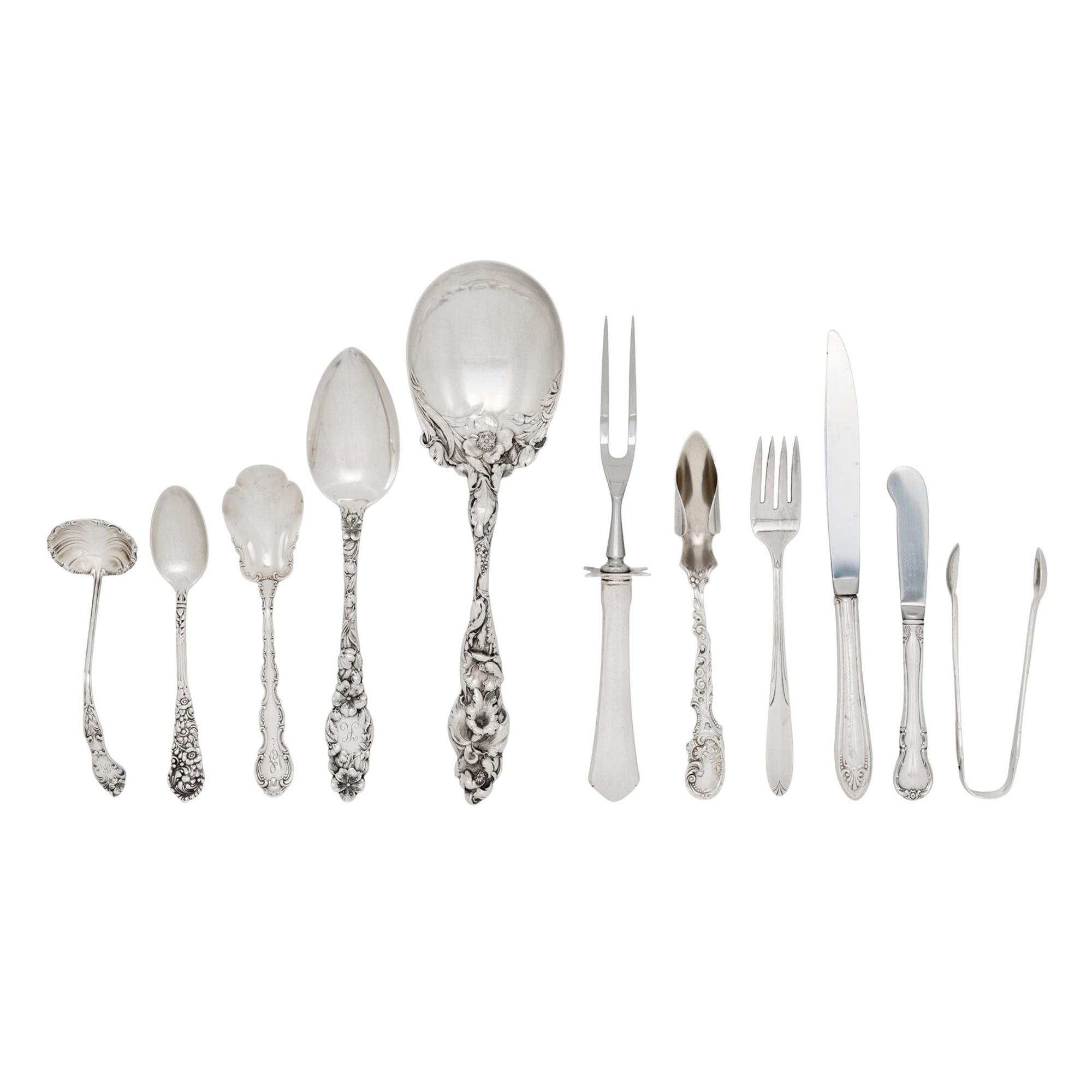 A Group of Silver Flatware Articles