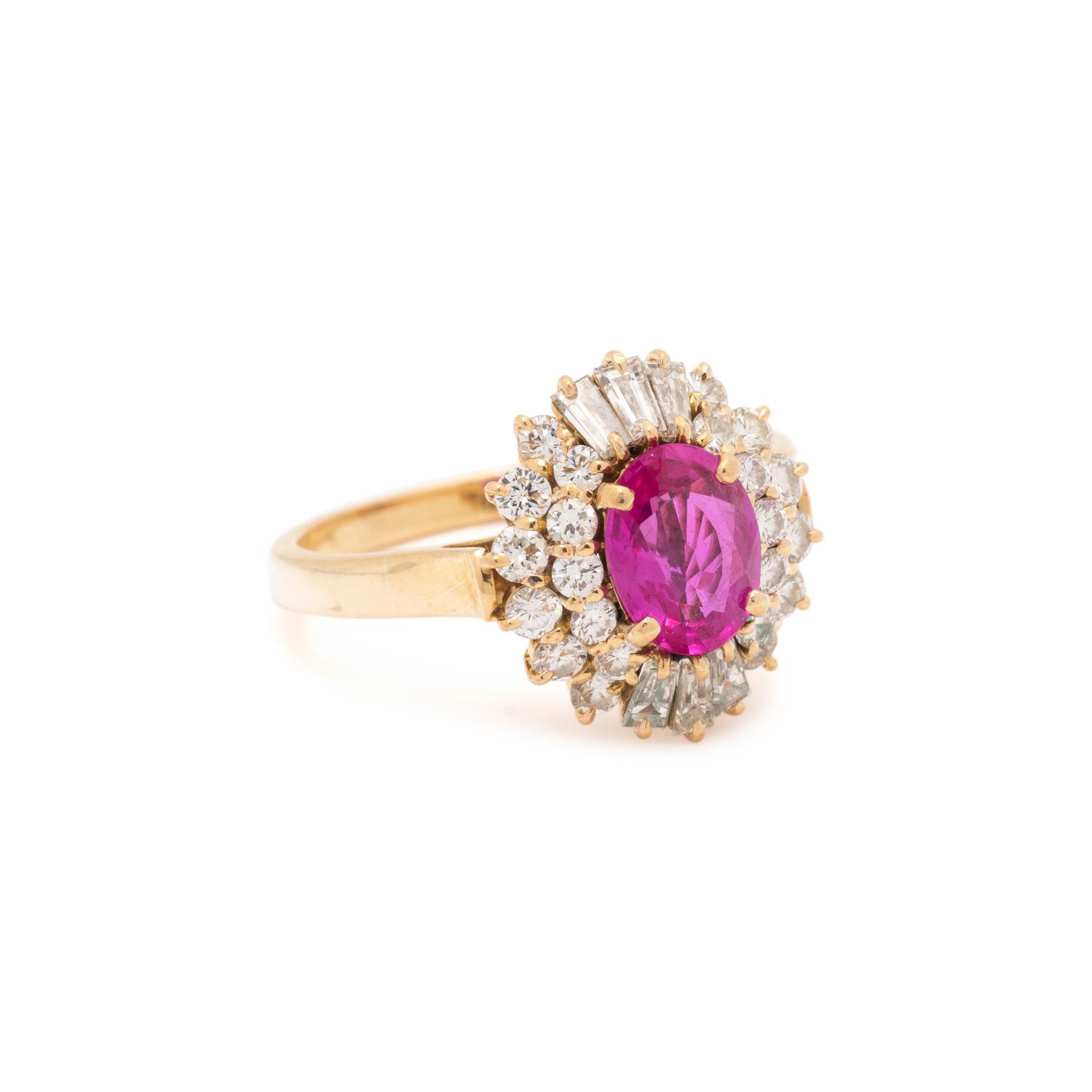 PINK SAPPHIRE AND DIAMOND RING