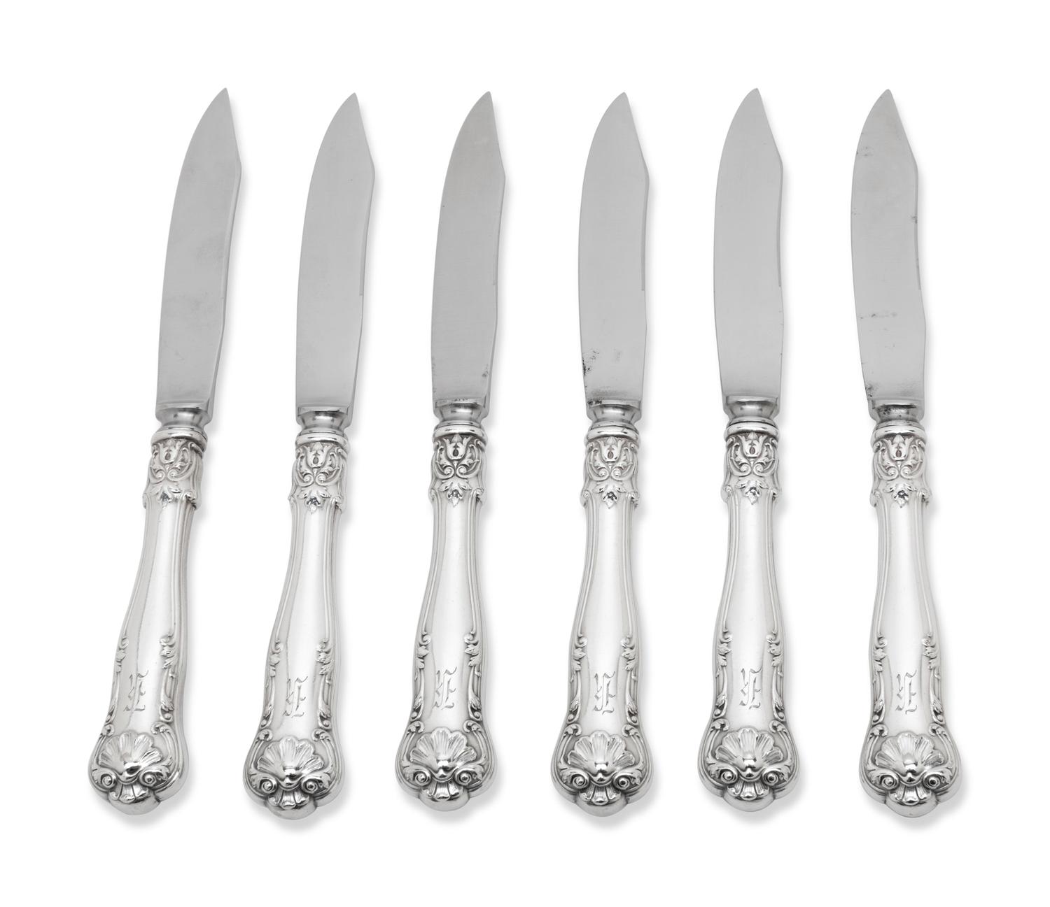 A Set of Six Gorham Silver Dessert Knives