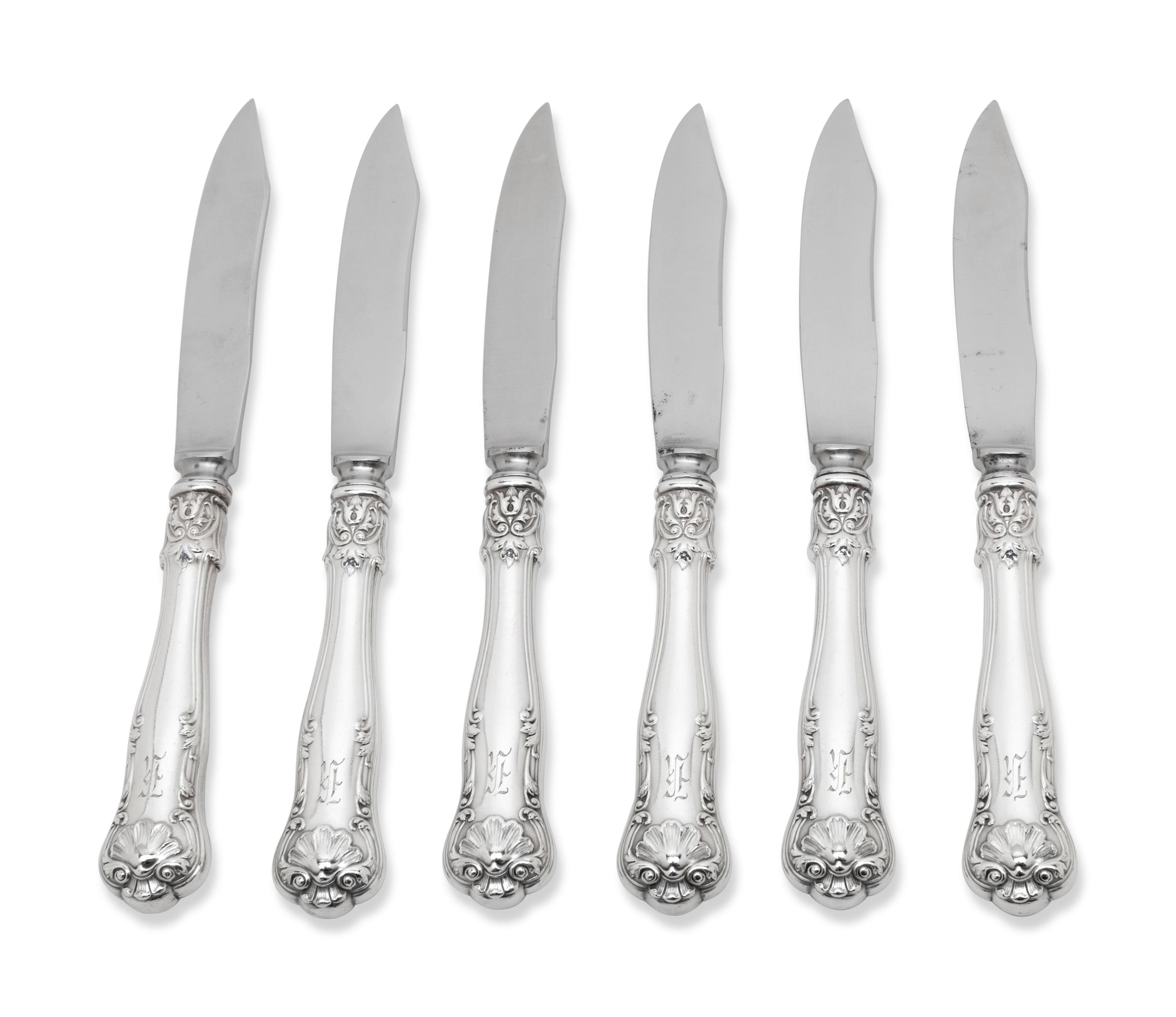 A Set of Six Gorham Silver Dessert Knives