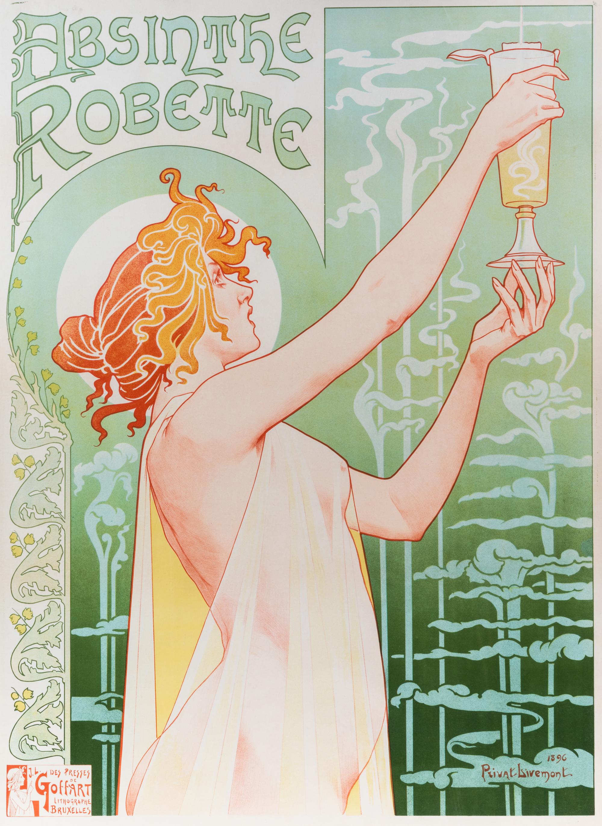 Henri Privat-Livemont, (Belgian, 1861-1936), Absinthe Robette, 1896