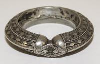A Yemeni Silver Bangle Diameter of exterior 4 inches.