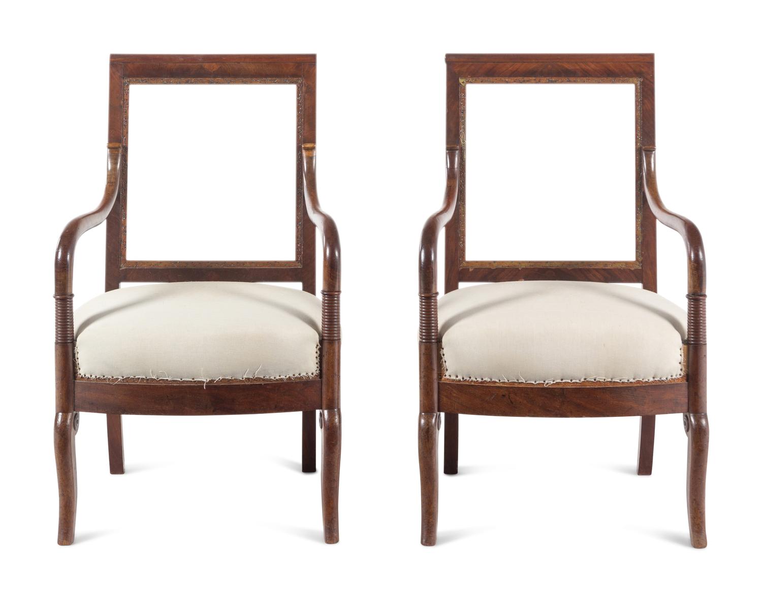 A Pair of Louis Philippe Mahogany Armchairs