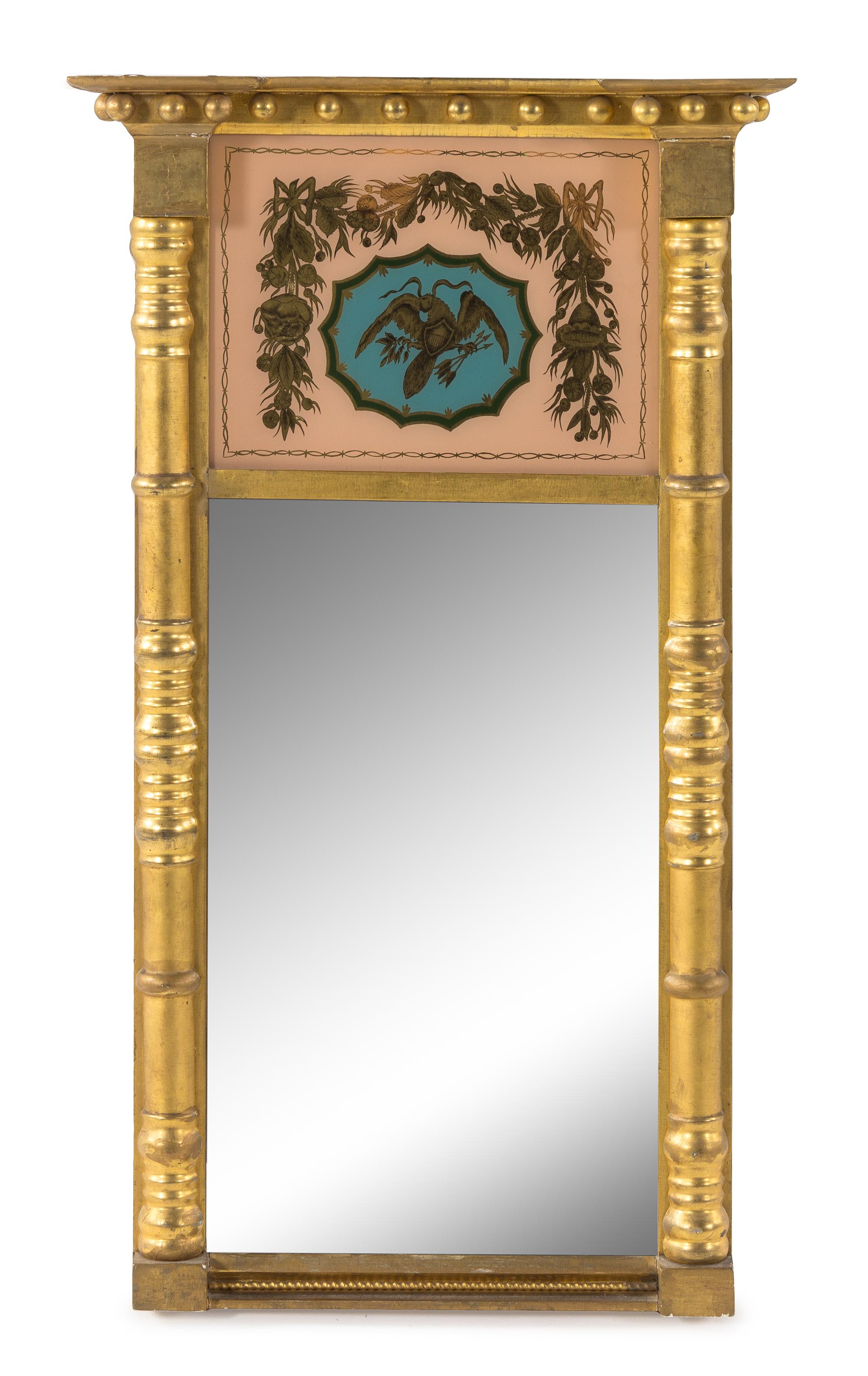 A Federal Giltwood Mirror Height 32 x width 18 1/4 inches. — 19TH CENTURY