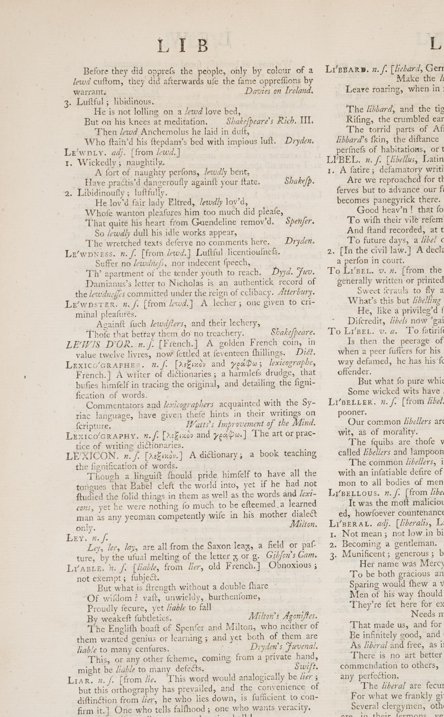 Johnson, Samuel (1709-1784). A Dictionary of the English Language in which the words are deduced from their originals, and illustrated in their different significations by examples from the best writers . London: W. Strahan for J. and P. Knapton; T. and T. Longman; C. Hitch and L. Hawes; A. Millar; and R. and J. Dodsley, 1755.
