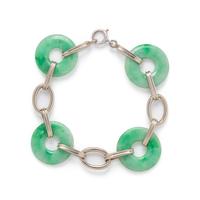 WHITE GOLD AND JADE BRACELET