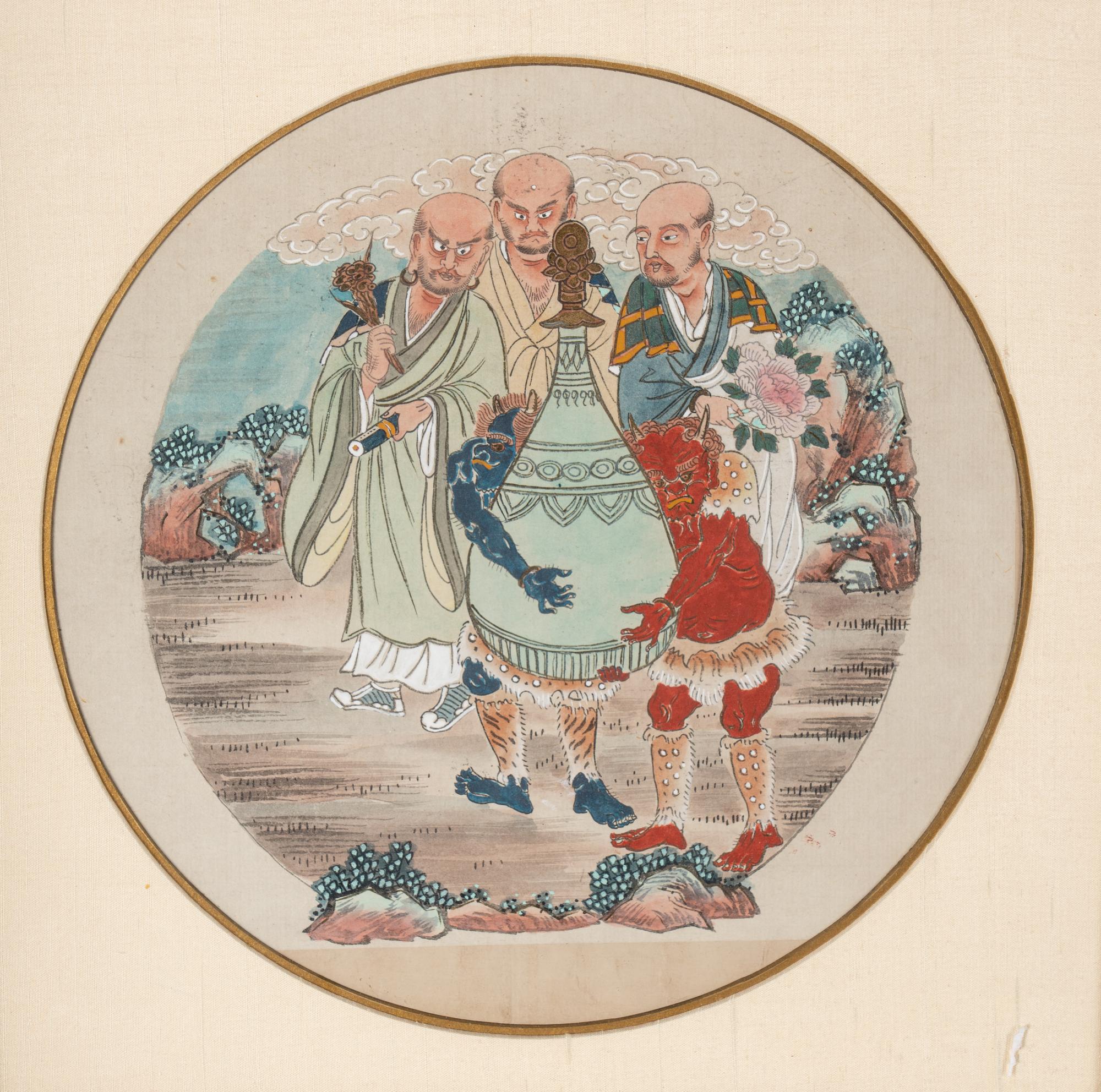 Two Chinese Ink and Color Paintings
