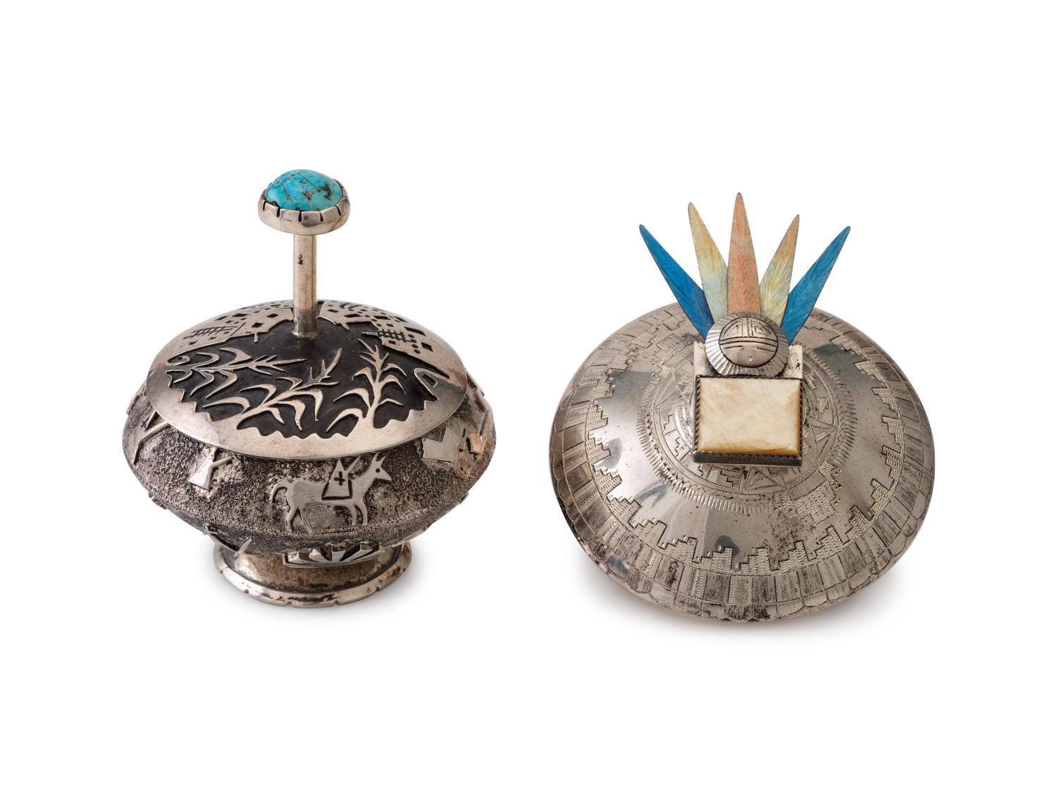 Silver Lidded Seed Jars