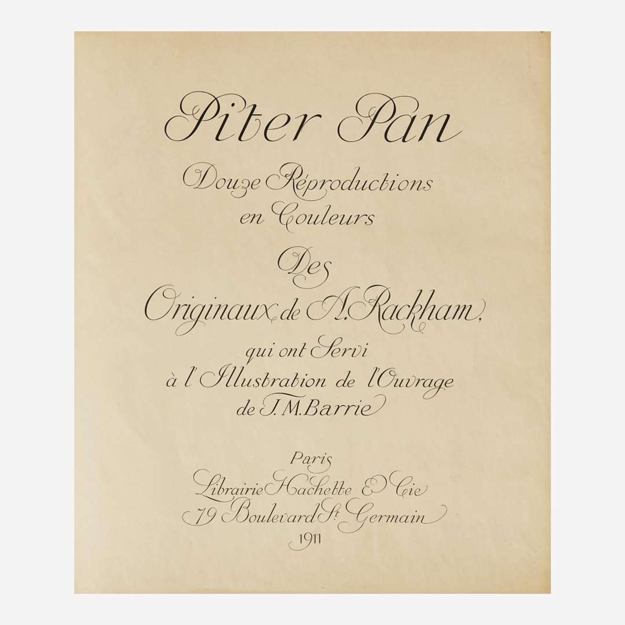 [Children's & Illustrated] [Rackham, Arthur] Piter Pan douze reproductions en couleurs...