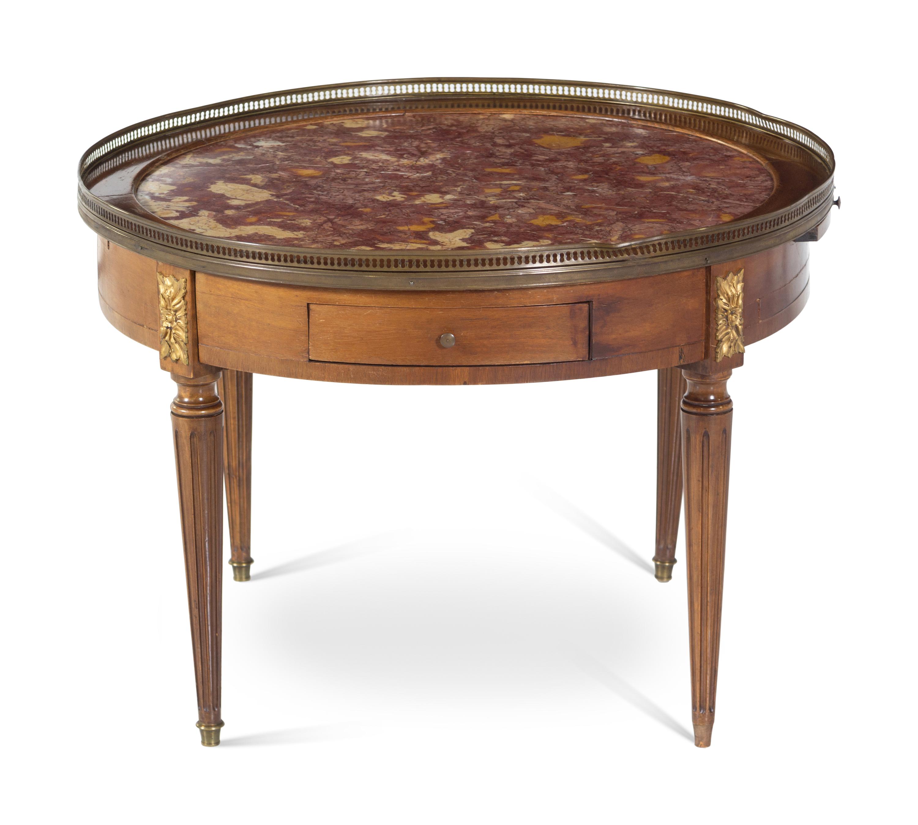 A Louis XVI Style Gilt Metal Mounted Low Table