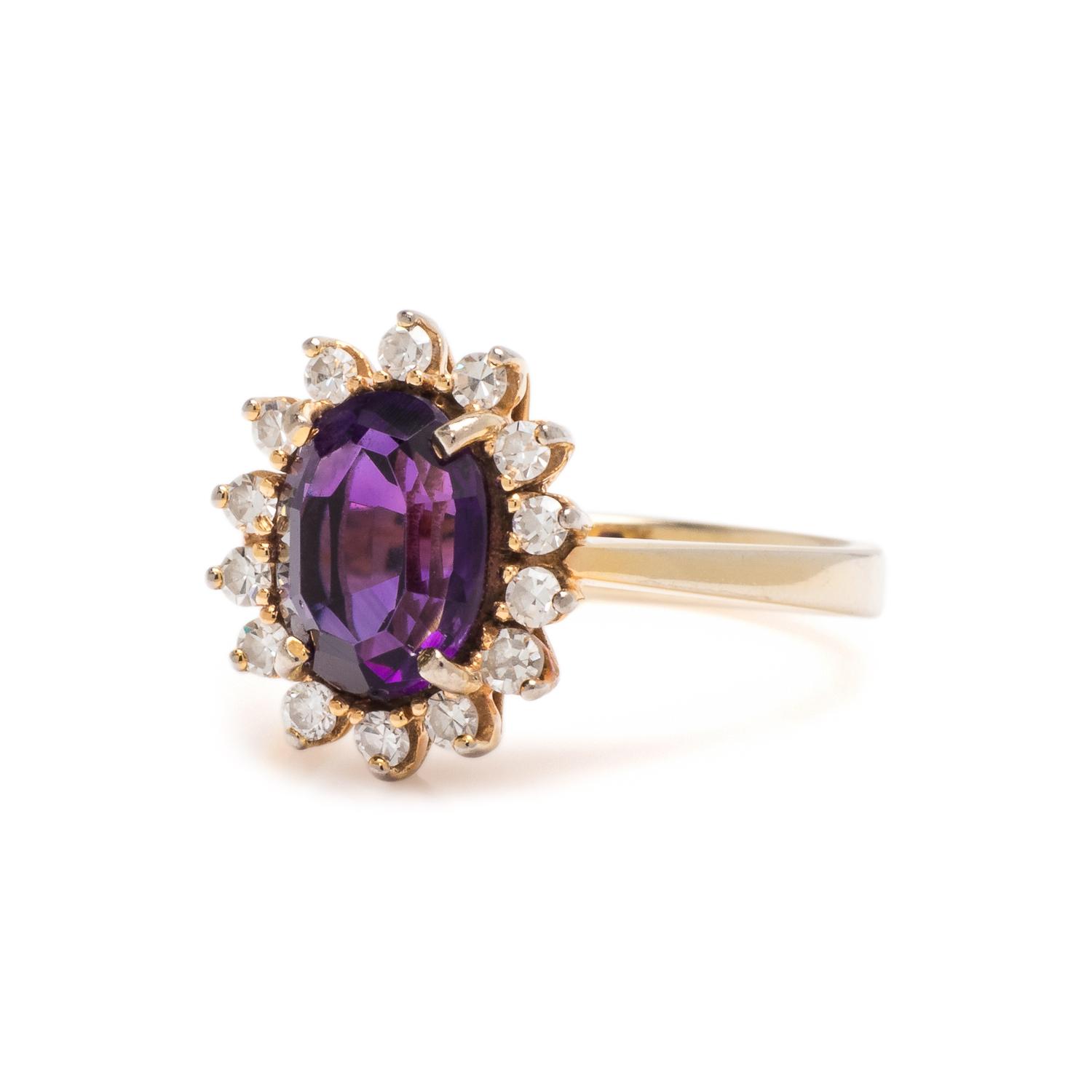 AMETHYST AND DIAMOND RING