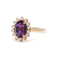 AMETHYST AND DIAMOND RING