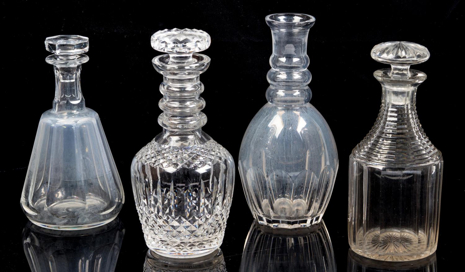 Four English Cut Glass Decanters Height of tallest 9 1/4 inches. — 19TH/20TH CENTURY