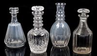 Four English Cut Glass Decanters Height of tallest 9 1/4 inches. — 19TH/20TH CENTURY