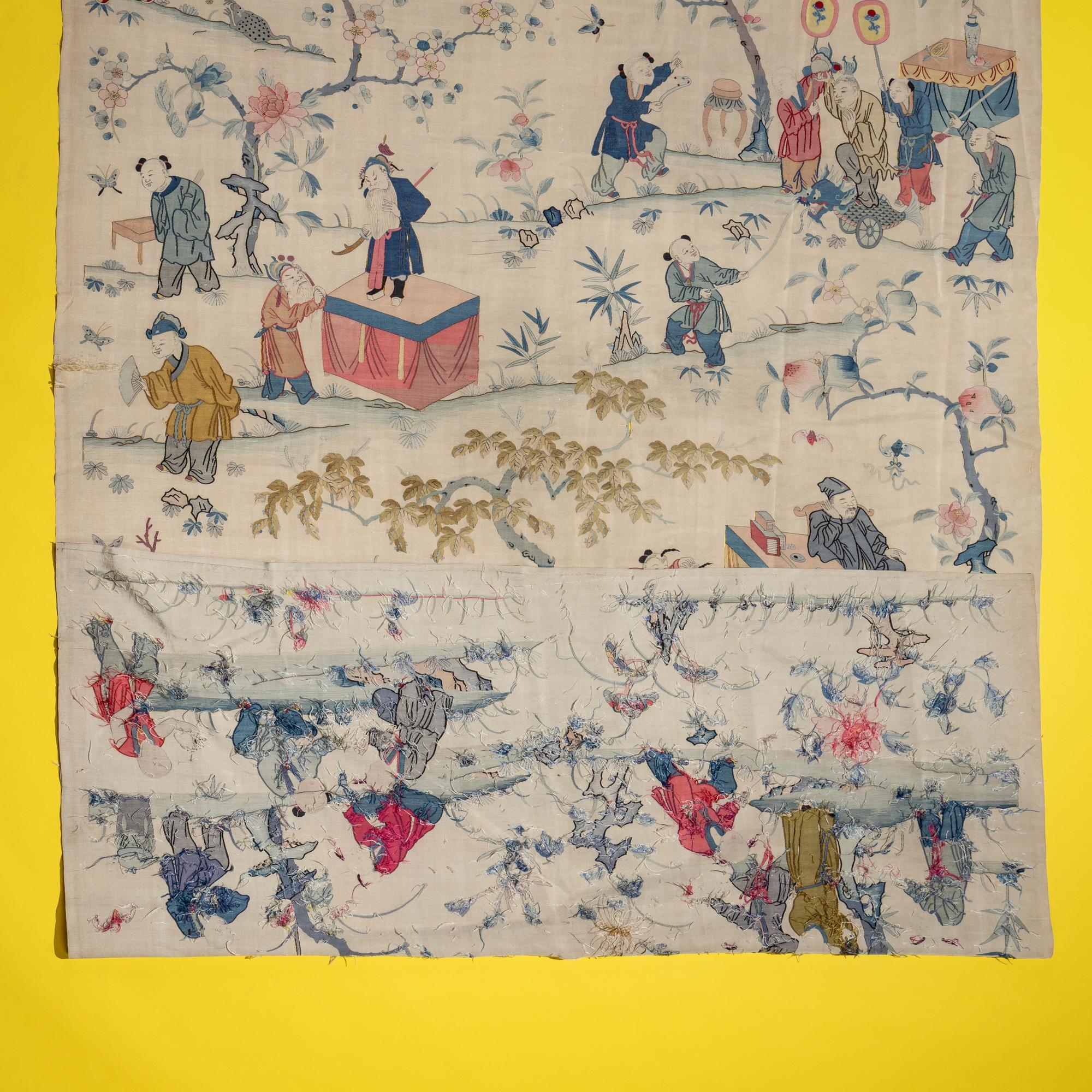 A Large Chinese Kesi Silk 'Hundred Boys' Panel, Circa 1880 — 清晚期 緙絲百子圖大挂賬