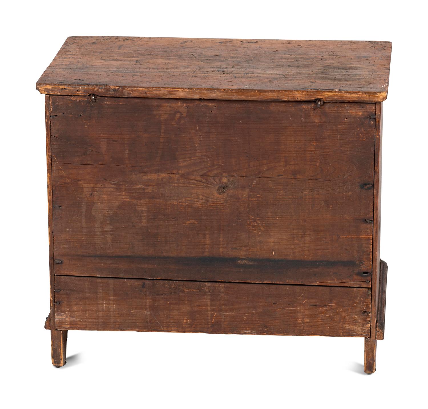 A Diminutive William and Mary Yellow Pine One-Drawer Blanket Chest