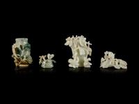 Four Chinese Jade and Hardstone Scholar's Objects