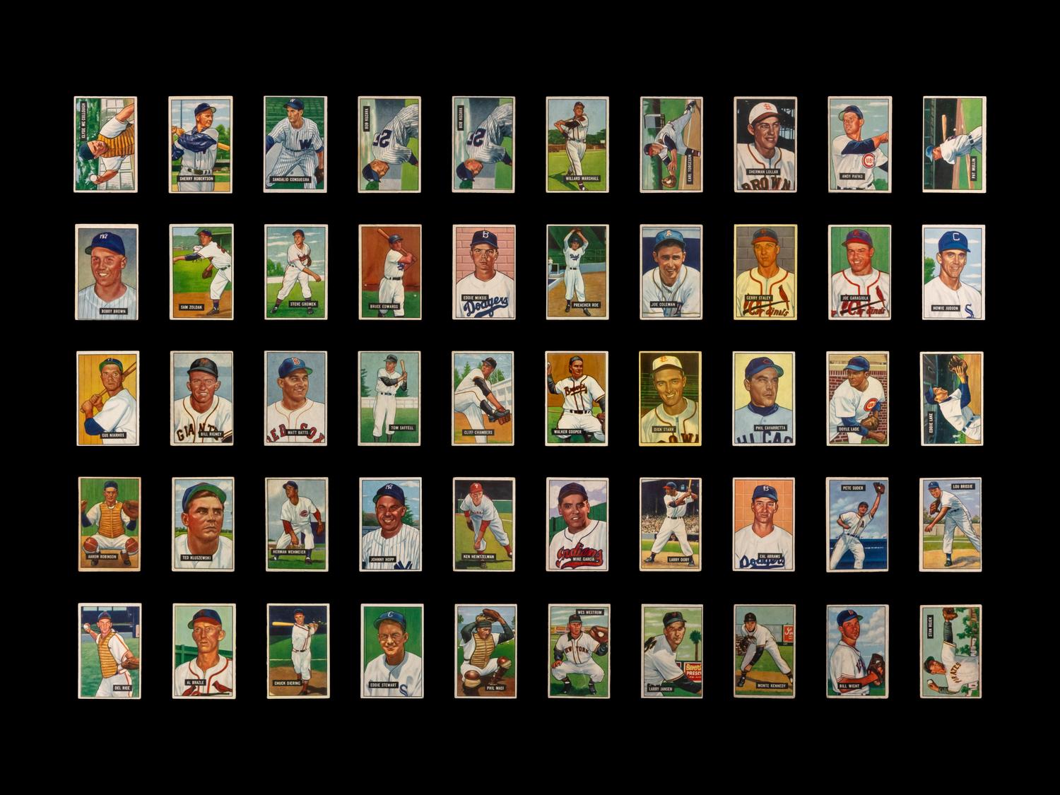 A Group of 173 1951 Bowman Baseball Cards