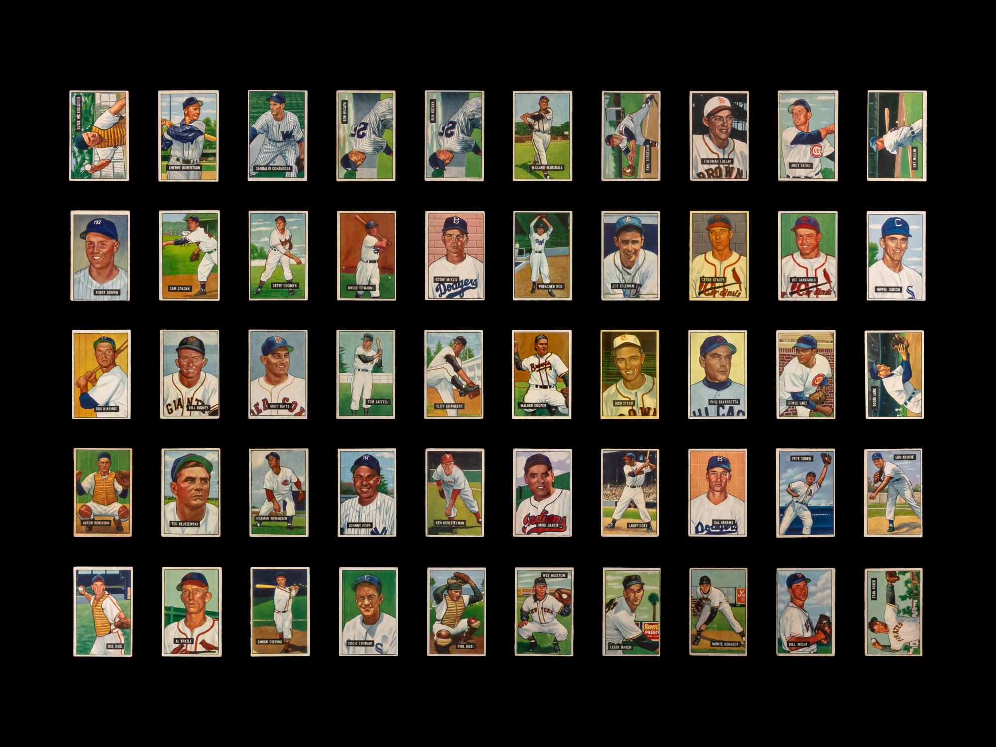 A Group of 173 1951 Bowman Baseball Cards