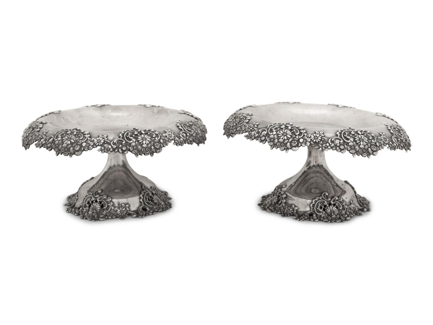 A Pair of Tiffany and Co. Silver Compotes