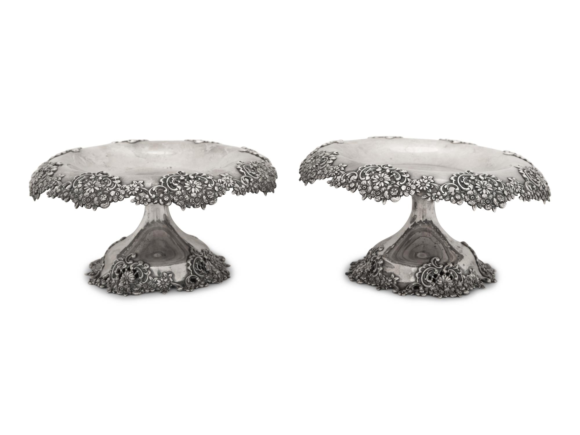 A Pair of Tiffany and Co. Silver Compotes