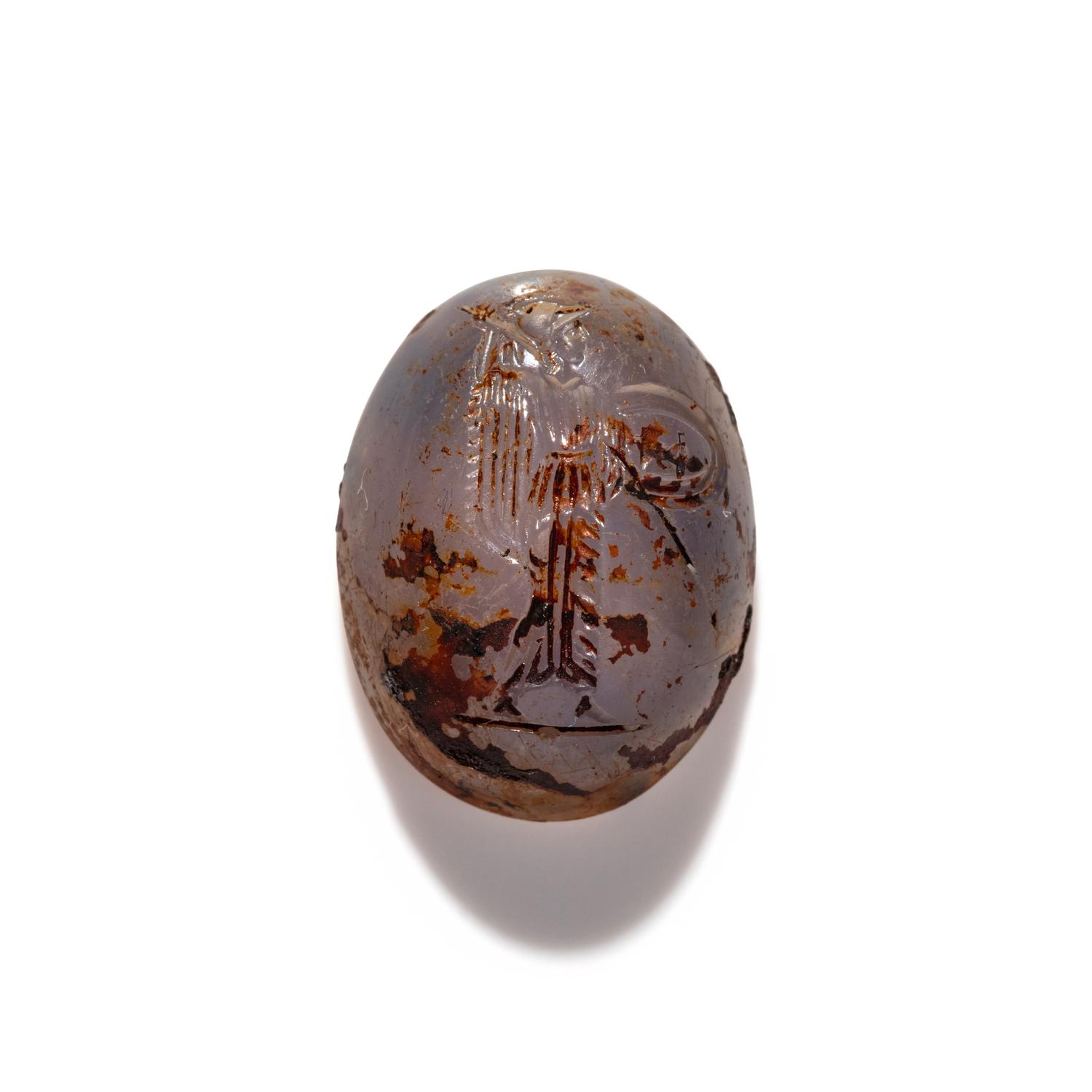 A Greek Chalcedony Intaglio with Athena Promachos