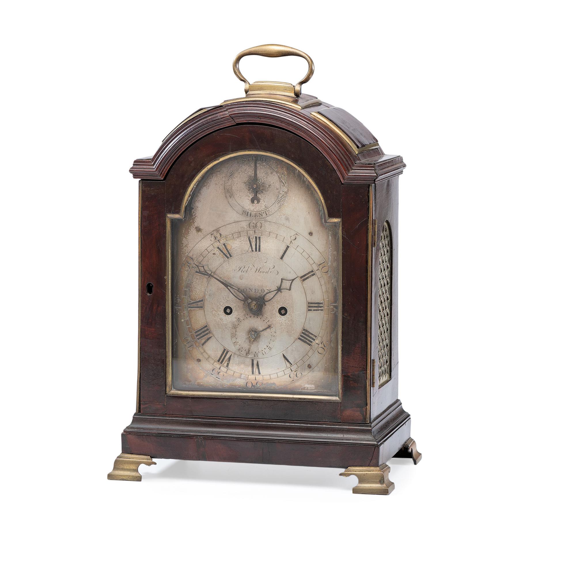 A George III Brass Mounted Mahogany Bracket Clock