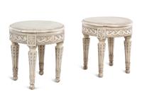 A Pair of Louis XVI Style Painted Side Tables